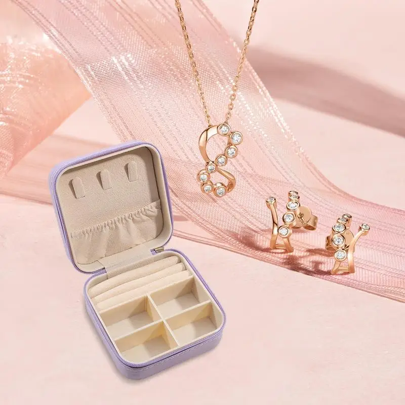 Portable Mini Jewelry Storage Box for Rings, Pendants, Earrings, Necklaces, Organizer for Birthday Festive Christmas Gifts 4