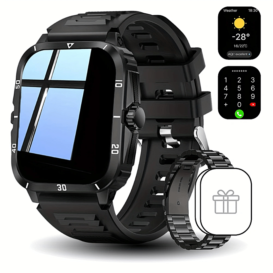 Smart watch for men 1.81-inch HD touch screen with wireless calls music control weather push and many other  Men's smart watch