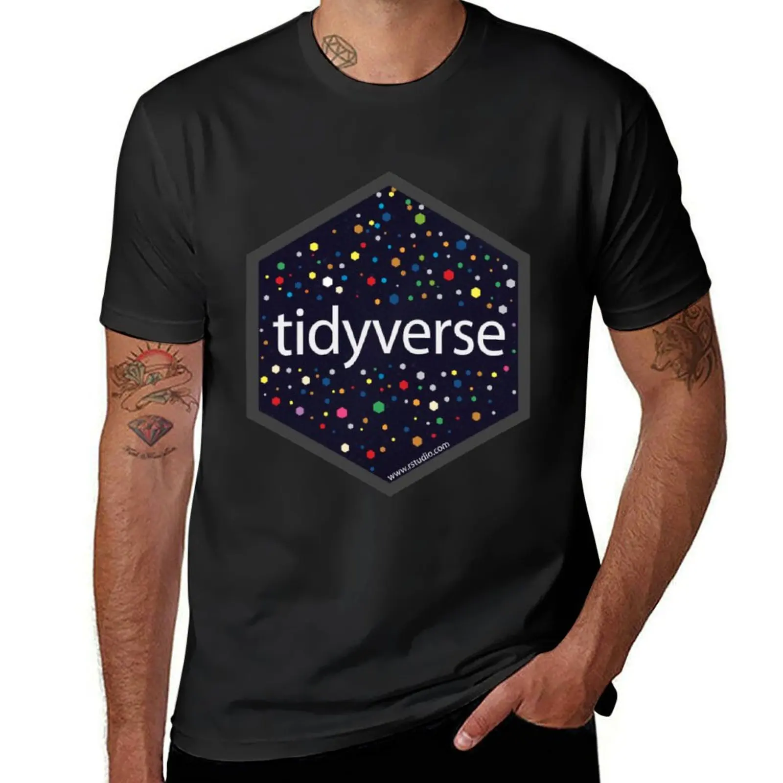 

Футболка tidyverse, летняя одежда, черные топы, Забавные футболки для мужчин