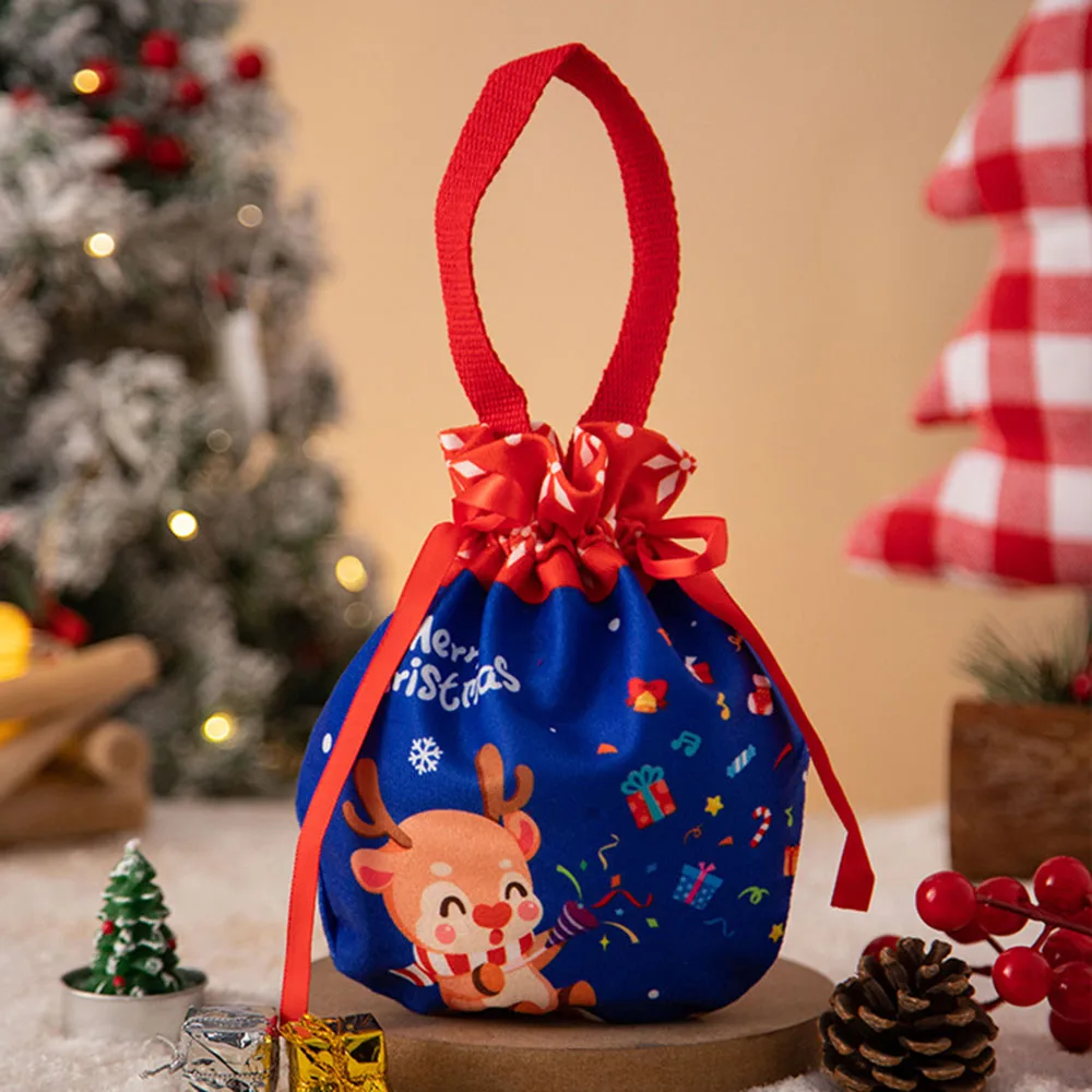 14 Sacchetti Regalo Natale Con Coulisse + 2 Adesivi – Finto Lino, 10x14cm