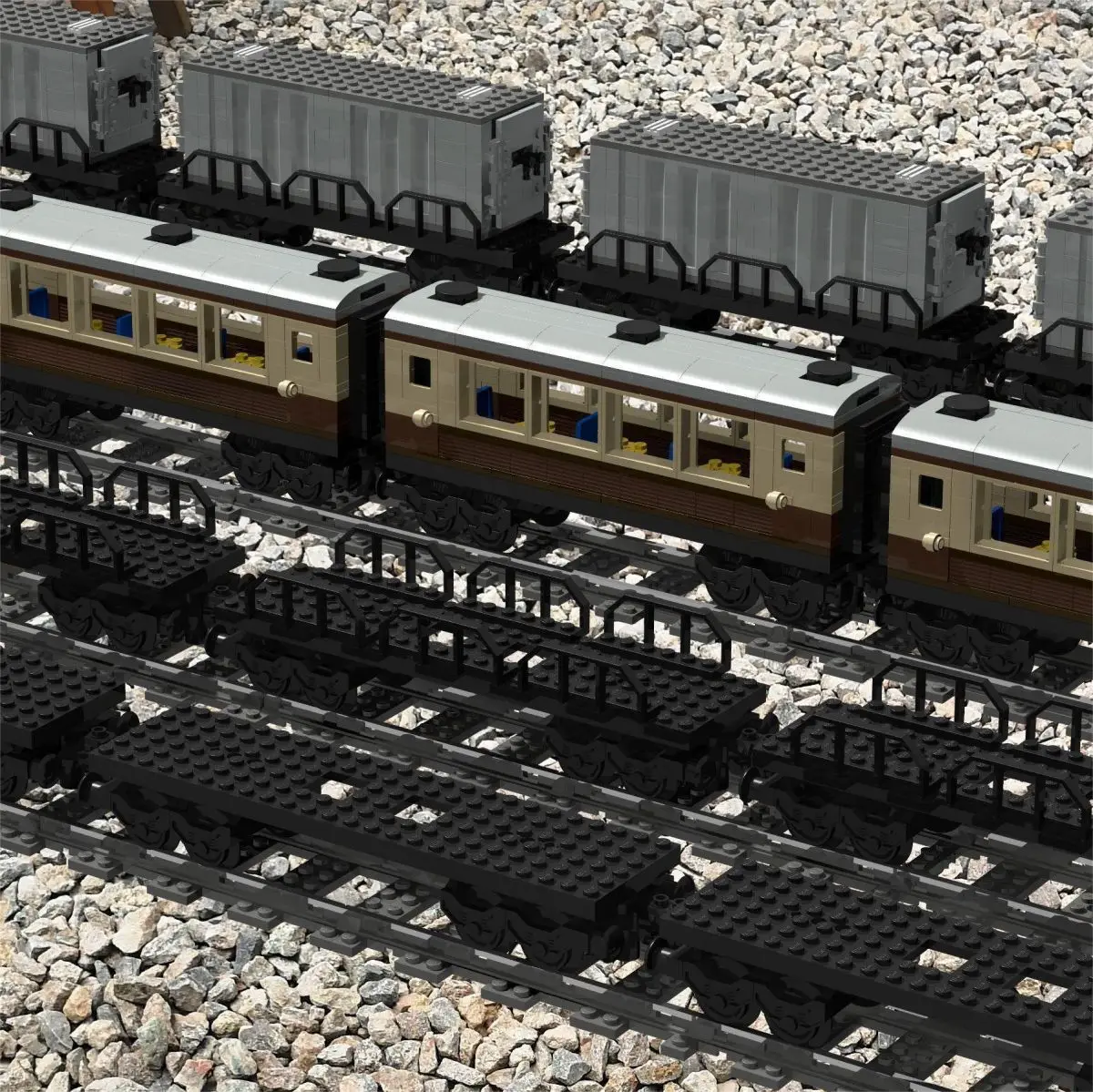 Stadtbahn Technische Bausteine 6x24 Basis Passagier- und Güterzug Magnetisch Verbindbare Räder und Waggons Kreatives Spielzeug – Detail 1