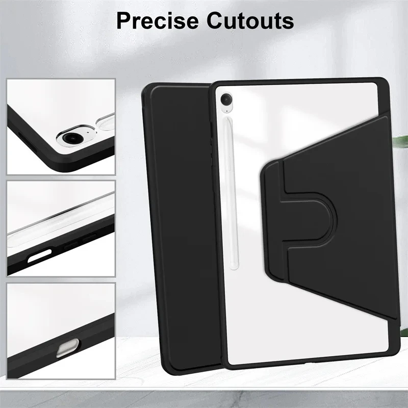 Acrylic 360 Rotation Tablet Case with Pencil Holder