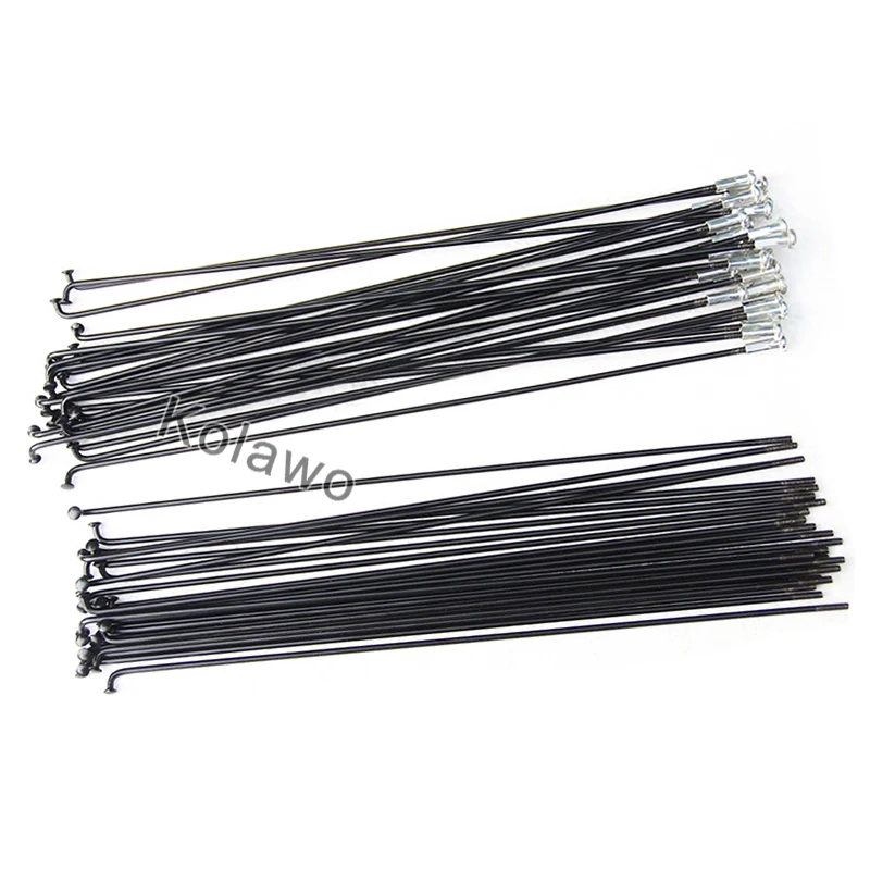 Bicycle Spokes 25Pcs 13G Bicycle Spokes With Nipples Black Steel Mountain/Road Bike 2.3mm High Strength Electric