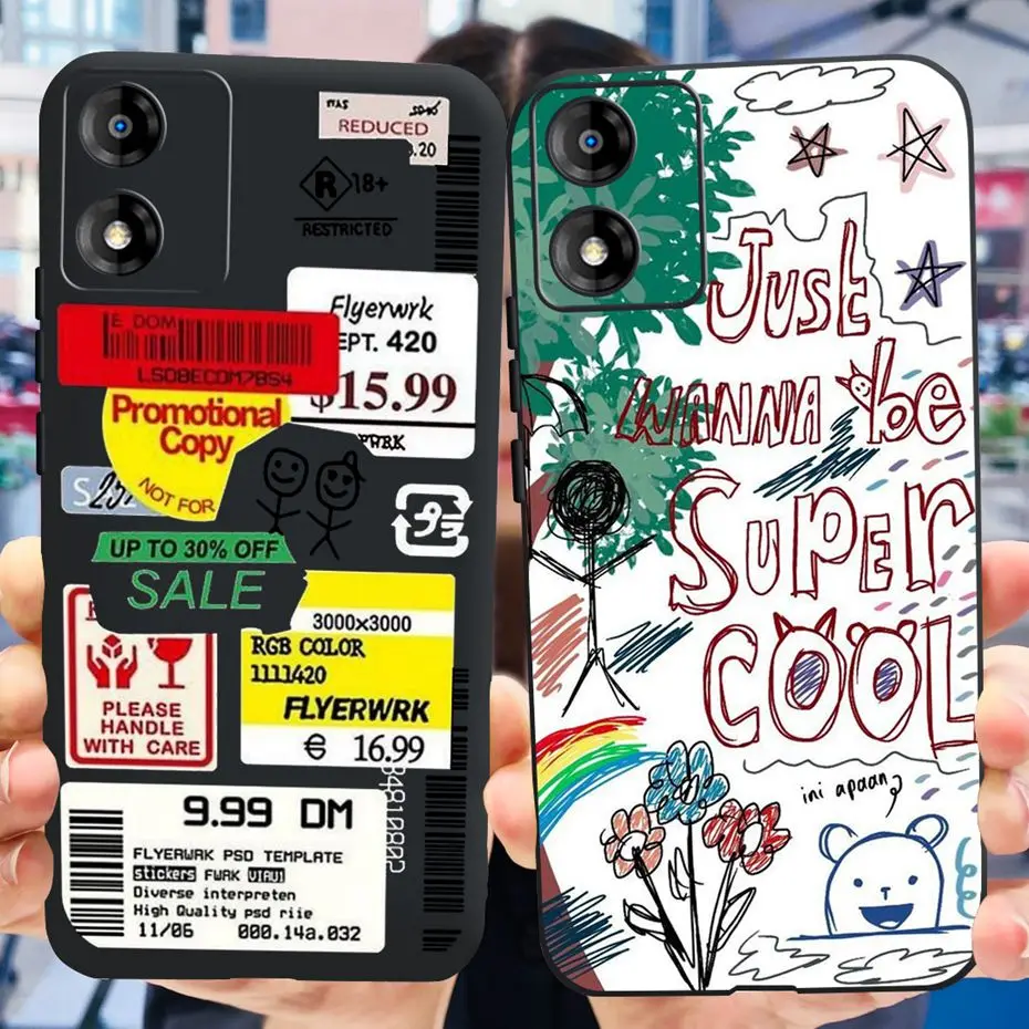 Per Motorola Moto E13 E22 E22I E32 E32S Custodia Per Telefono Fashion Cool Design Soft Silicone Paraurti Nero Per Moto E13 4G E 22 22I E32