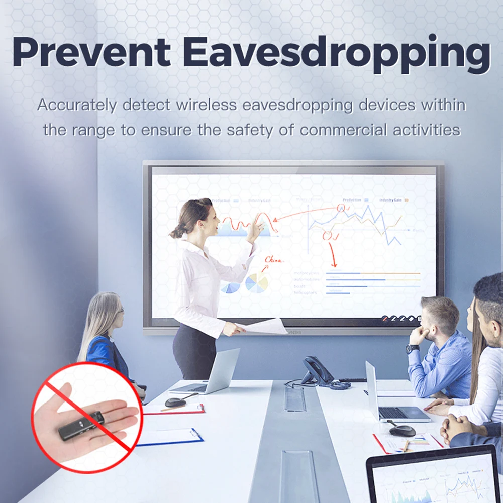 Anti Candid Camera Detector Rechargeable Bug Detector Electronic Sweeper Wiretapping Finder for Hotel Travel Bathroom Office Car