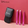Brainbow 3pcs Eyebrow Tweezer Set Stainless Steel Slant Tip/Point Tip/Flat Tip Eyes Tweezers For Face Hair Removal Make Up Tools 1