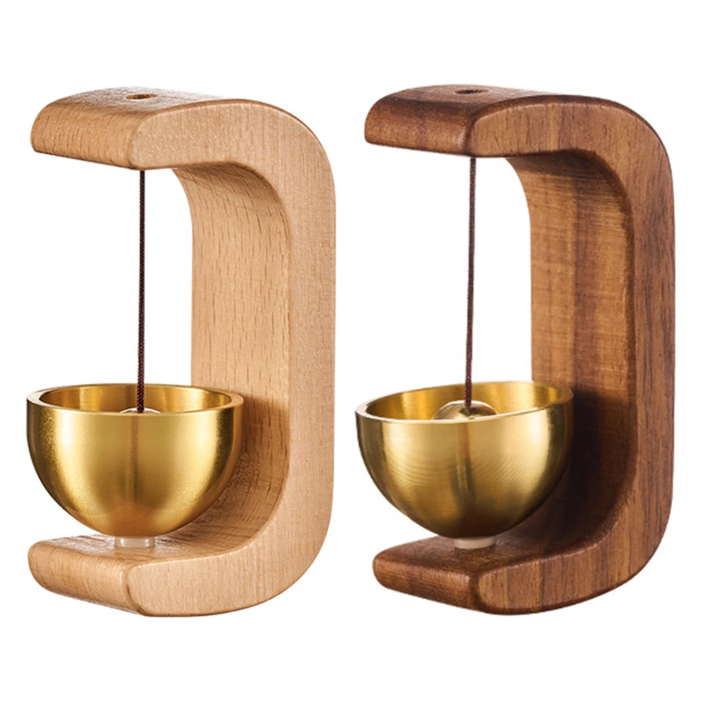 Dopamine Wind Chime C-Shaped Solid Wood Wind Chime Wireless Magnetic Suction Wooden Doorbell for Home and Office Car Decoration 2