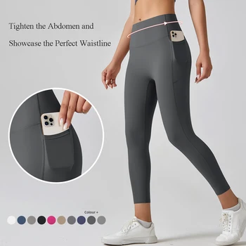 Yoga Leggings With Pockets Women Yoga Pants Fitness High Waist Gym Leggings Tummy Control Running Sports Pants Sportswear 1