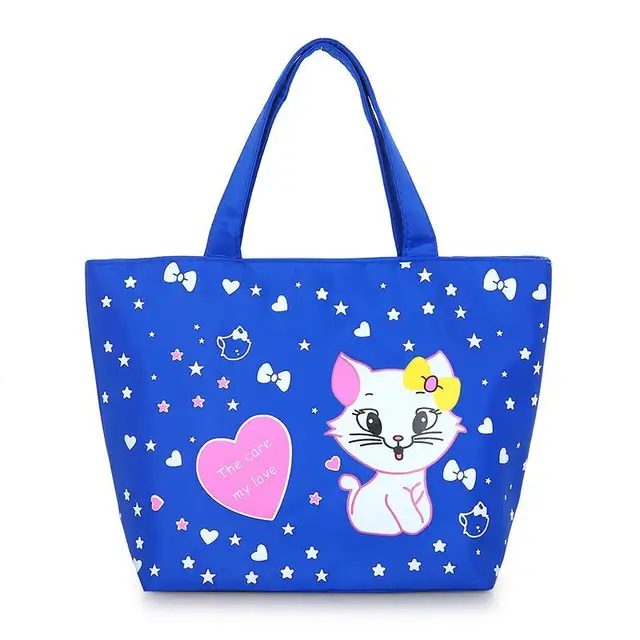 Disney Mary Cat New Hand Carry Lunch Bag Mommy Bag Handbag Oxford Cloth Female Lunch Box Bag Waterproof Cloth Bag Female Bag 2