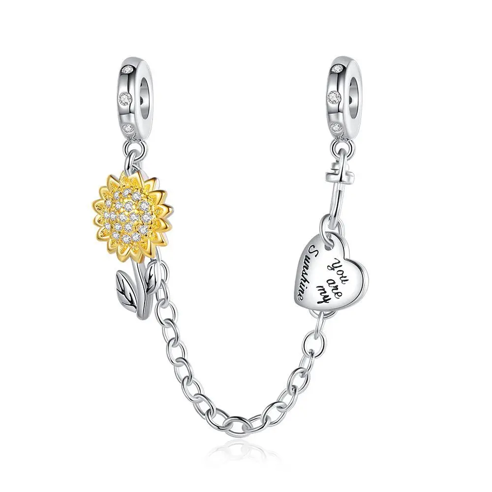Elegant Orange Flower Charm in 925 Sterling Silver - Versatile Jewelry Accent for Bracelets, Keychains, and More