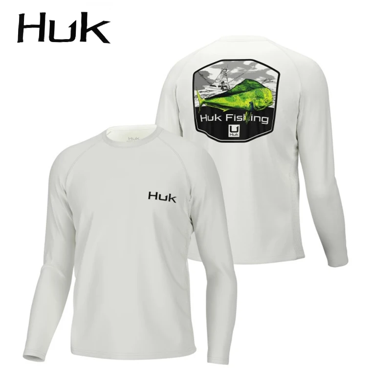 HUK Fishing Shirts Spf 50+ Moisture Wicking Polyester Performance Fishing  Wear Men Long Sleeve Vented Sublimated Fishing Shirts - AliExpress