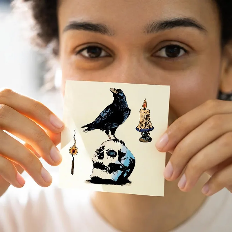 1Sheet Crow Clear Stamps Magic Potion Reusable Postmark Vintage Transparent Silicone Stamp Seals for Journaling Card Making clear stamps,clear rubber stamps