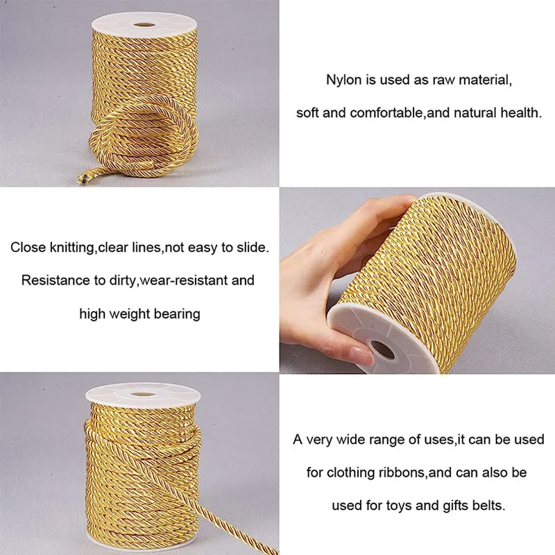 Nylon Rope 5mm 10m Twisted Cord Trim Craft Decorative