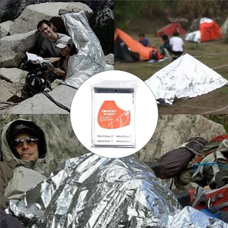 Foil Survival Blanket Foldable Survival Blanket With Double Sides Camping Blankets For Safety For Wilderness Exploration Hiking