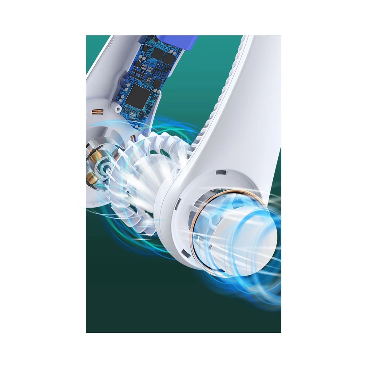 Portable Neck Fan, Rechargeable Hands Free Bladeless Portable Mini Fans, 3 Speeds , Free Adjustment Personal Cooling Fan