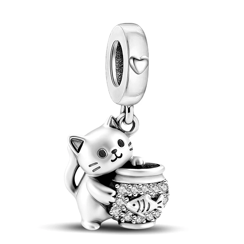 925 Sterling Silber Dackel Koala Weiße Taube Tier-Serie Charms Perlen Passend für Original-Armbänder Feiner Schmuck Geschenk – Detail 14