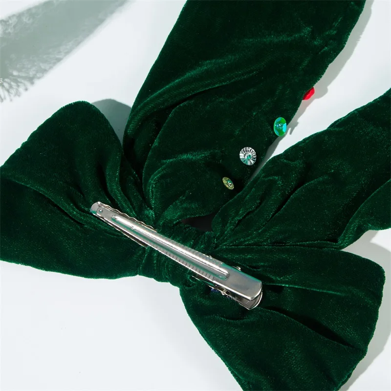 Christmas Hair Bow Clips Shiny Sequin Hair Barrettes Holiday Accessories for Women