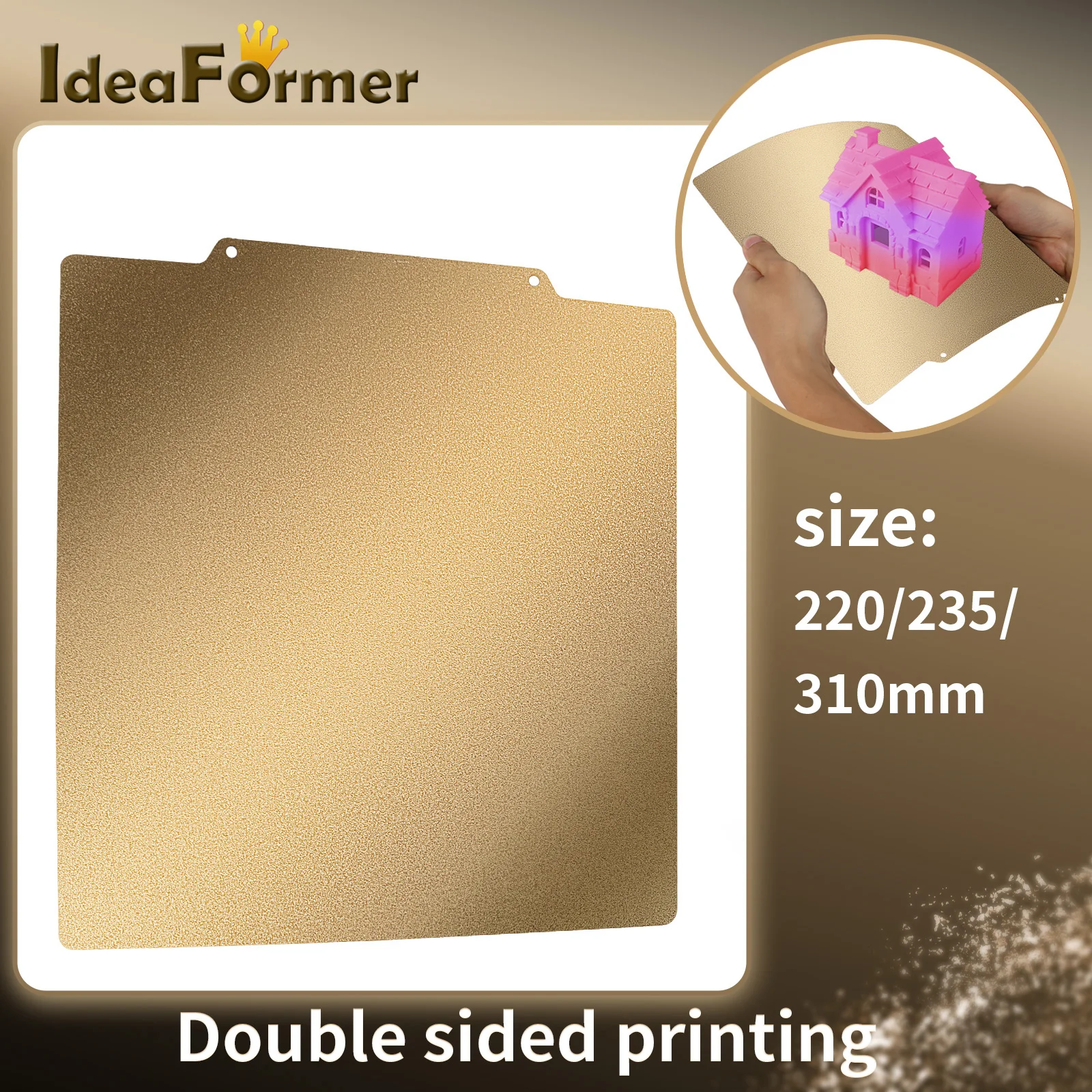 IdeaFormer Double Sided PEI Spring Steel Sheet  with Magnetic Base 220/235/310mm For Artillery Genius Ender 3D Printer Hot Bed