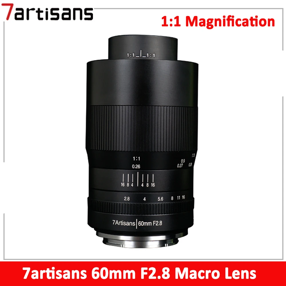 7 Artigiani 60Mm F2.8 1:1 Ingrandimento Macro Mf Prime Lens Per Canon Eos-M Sony E A5000 A6000 Fuji Fx Micro 4/3 Fotocamera Mirrorless