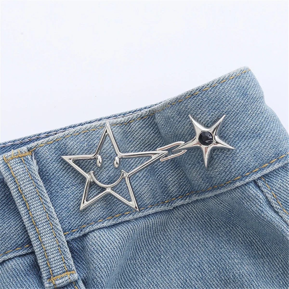 1PCS Jeans Button Adjuster for Pants and Skirts No Sewing Required Waist Tightener Adjustable Waist Buckle