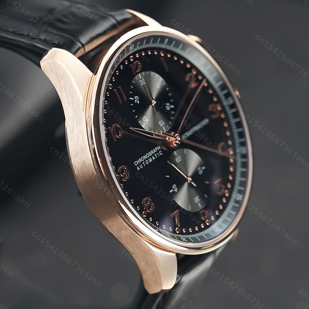 2022 Fashion New Men's Automatic Watch 44mm Sapphire Crystal Glass Stainless Steel Leather Strap Sports Leisure Waterproof