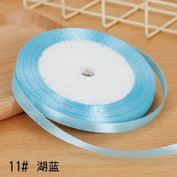 Elegant 6mm Satin Ribbon for DIY Crafts and Gift Wrapping (6mm Lake Blue)