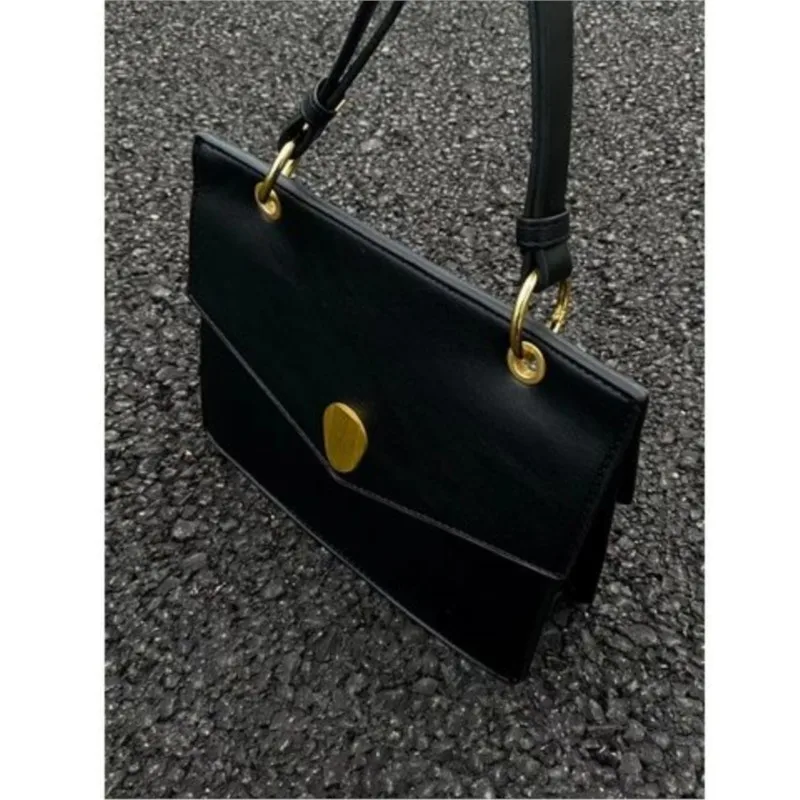 JIAERDI Vintage Black Handbag Wallet Women Retro High Street Leather Y2k Shoulder Bags Female Elegant Envelope Underarm Bag 2024