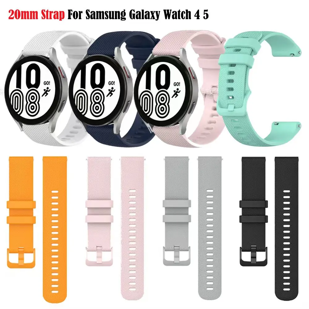 Cinturino In Silicone Da 20Mm Per Samsung Galaxy Watch 5 Pro Cinturino Per Galaxy Watch 4 Classic 42Mm 46M Cinturino Per Samsung Galaxy 4 44Mm