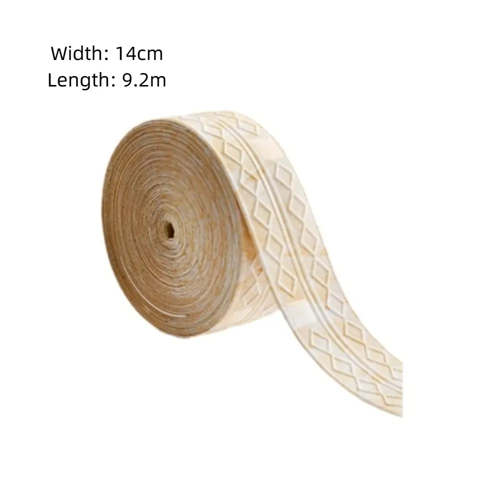 9.2M Decoration Self Adhesive Wall Skirting Border Waterproof Anti-collision Ceiling Wall Stickers 3D Diamond Wallpaper Home