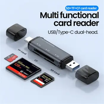 5 IN 1 USB Card Reader Type C Multifunctional USB 2.0 TO SD TF CF Smart Card Reader For PC Laptop Accessories Tablet Cameras 1