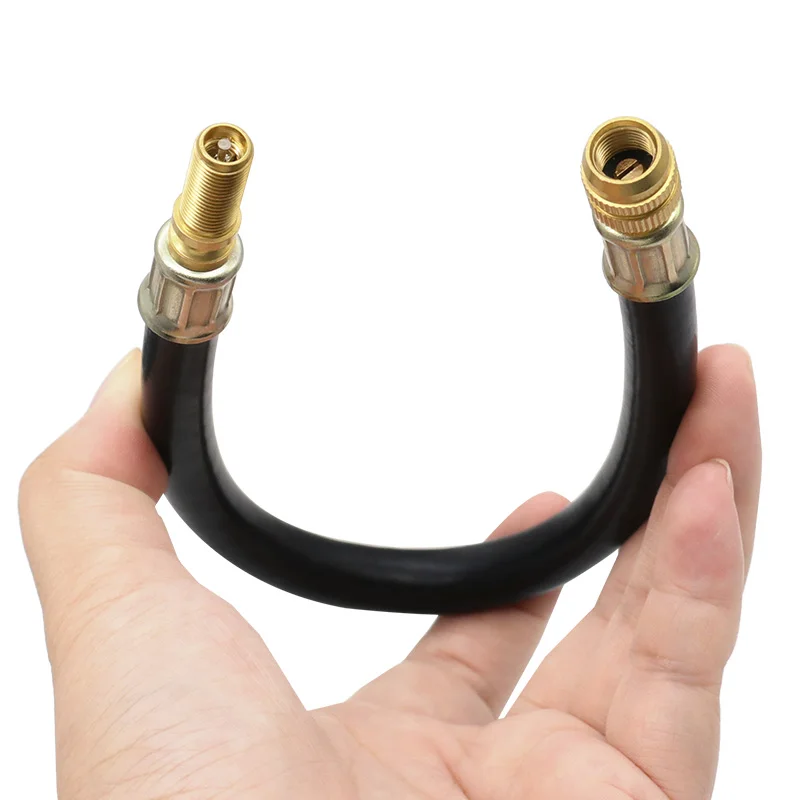 HPiano Banden-ventielverlenging, 4 stuks, 180 mm, flexibele rubberen bandventielverlenging, 4 stuks klemmen, bandenverlenger, stekker voor vrachtwagen, bus, camper, autoband, transit adapter