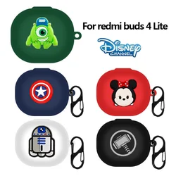 New Cartoon Disney Earphone Case Cover For Redmi Buds 4 Lite Silicone Wireless Earbuds Charging Box Protective Shell With Hook