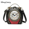 New Women's Bag Retro Hand-held Package Walkable Clock Women's Bag One Shoulder Cross Bag Handbag 1