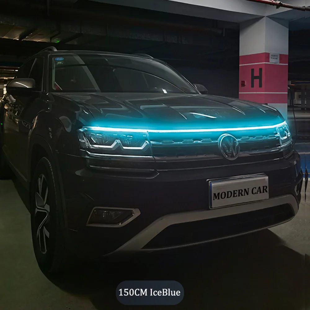 

Автомобильная атмосферная лампа, Универсальная автомобильная лампа 12 В, декоративная динамическая лампа, водонепроницаемая гибкая подсветка для дневных ходовых огней