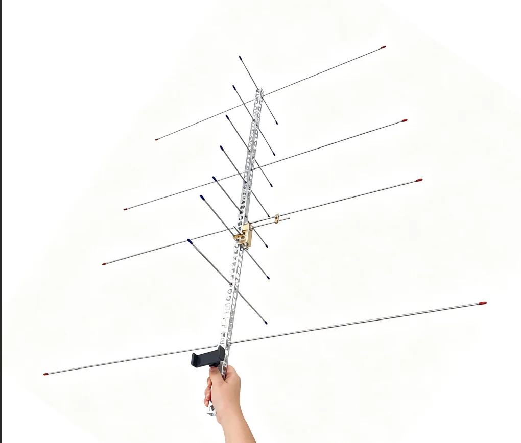 5성급 듀얼 밴드 UV 위성 통신 야기 안테나 | 145MHz 및 435MHz (아마추어 무선용) | 7dBi VHF 및 11dBi UHF 고이득 | 휴대용 간편 조립 설계 | 위성, 아마추어 무선 및 비상