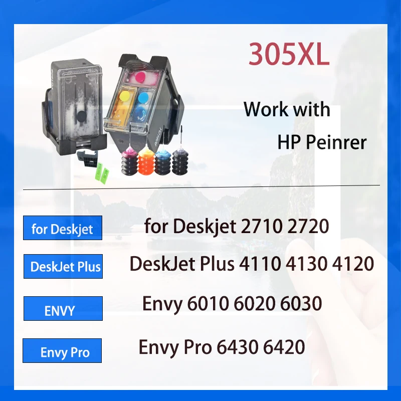 Refillable Ink Cartridge Replacement for hp 305 xl 305xl DeskJet 2710 2320 printer printer supplies ink cartridge inkjet ink cartridge