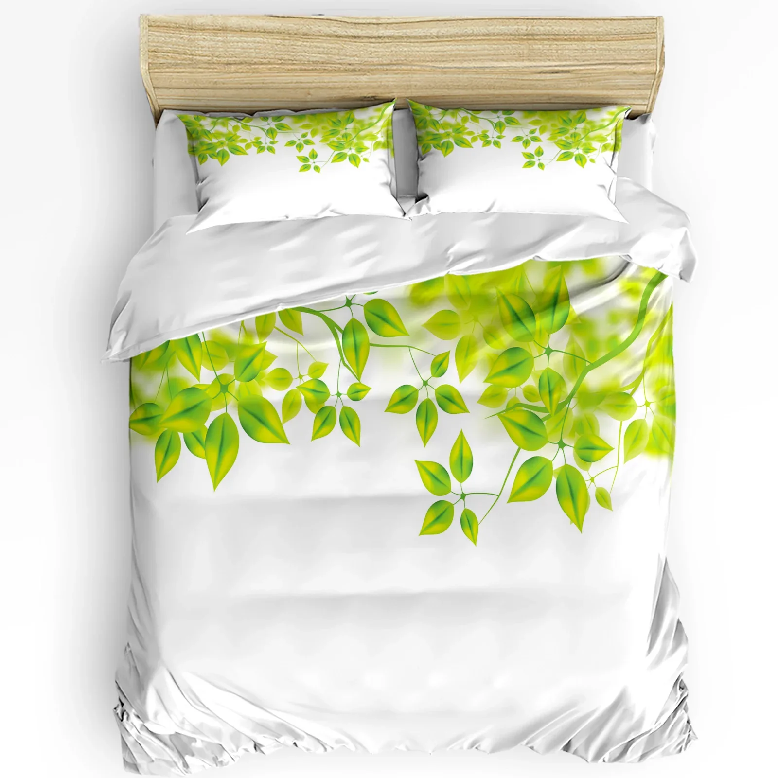 

Leaves Plant Printed Comfort Duvet Cover Pillow Case Home Textile Quilt Cover Boy Kid Teen Girl Luxury 3pcs Bedding Set