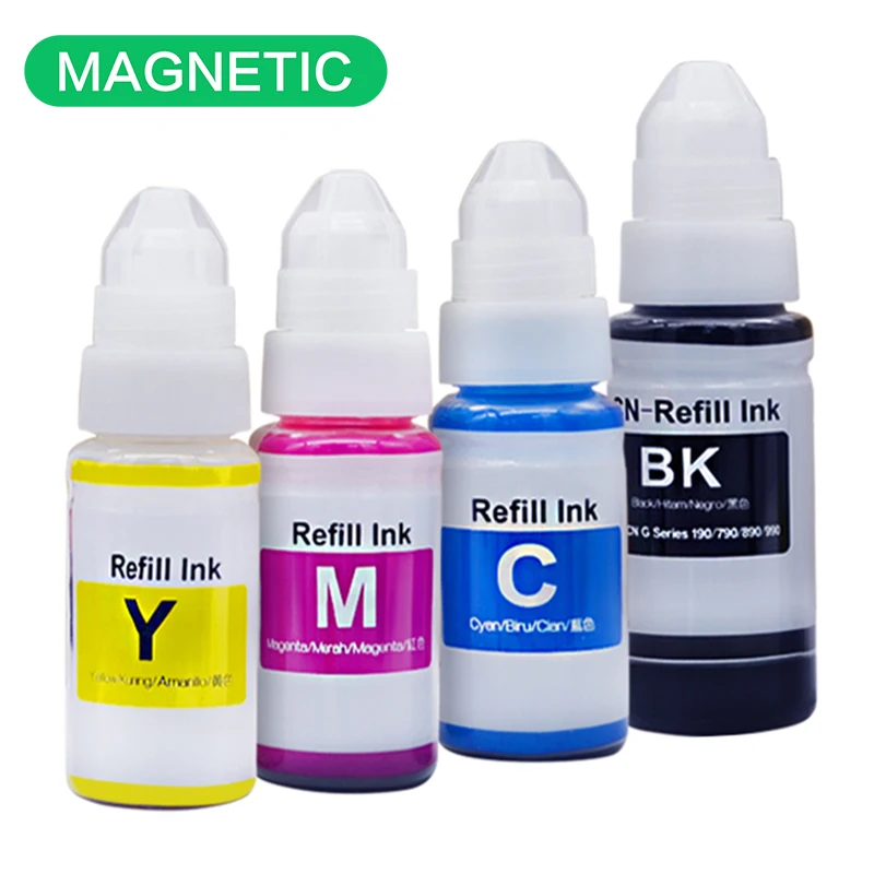 5pc 2BK/C/M/Y GI490 GI-490 Dye Bulk Ink Compatible For Canon Pixma G1400 G2400 G3400 G1000 G2000 G3000 Tank Printer Ink