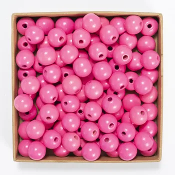 SOMESOOR 50pcs 16mm 0.63IN Natural Wooden Beads Multi Colors Round Shaped DIY Craft Wood Bracelet Necklaces Jewelry Accessories 6