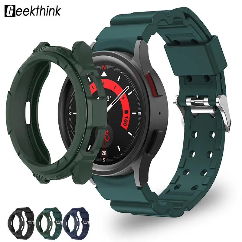 Cinturino + Custodia Per Samsung Galaxy Watch 6 Classic 43Mm 47Mm Pc Cover Protettiva Orologio Da Polso Per Galaxy Watch 6 Classic Shell Strap