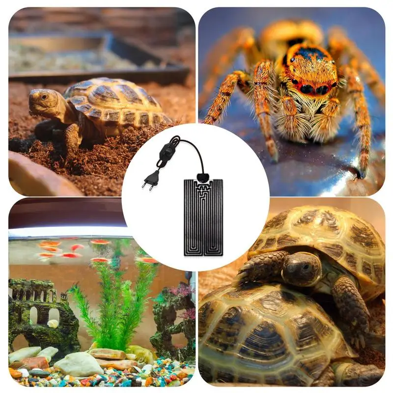 Reptile Heating Pad Waterproof With Temperature Control Sheet Warmer Climbing Pet Safety Mat For Turtle Tortoise Snakes Spiders heat mat reptile brooder incubator pet heating pad brew eu plug 5w 7w 14w 20w 28w