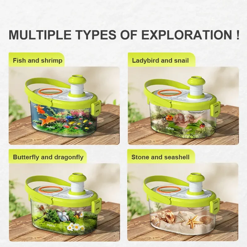Mideer Bug Viewer Outdoor Insect Box Magnifier Observer Kit Catcher Cage Kids Science Nature Exploration Tools Educational Toy 4