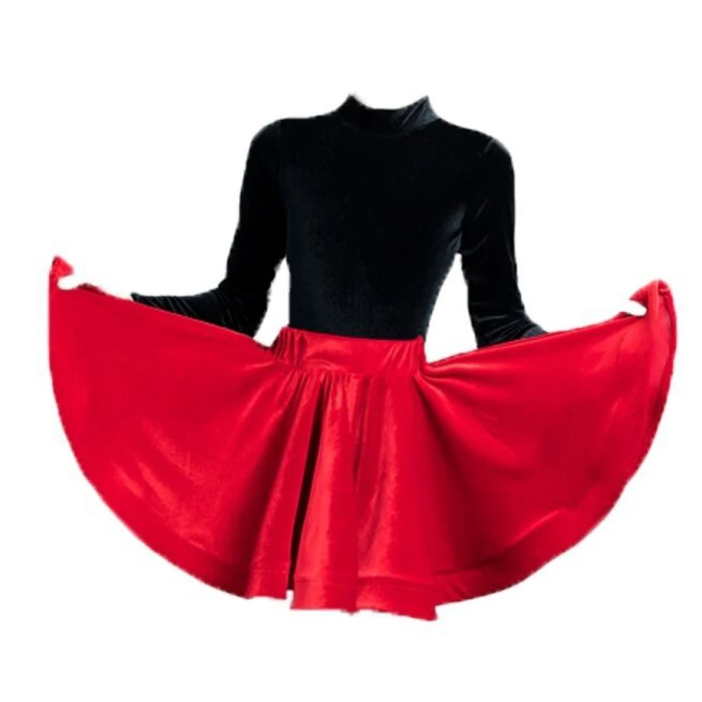 Latin Dance Girl Long sleeved Split Latin fringe Half Skirt Dance New Performance Clothing dresses for women