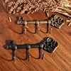 Cast Iron Coat Hook Hanger with 3 Hooks Iron Storage Organizer/Wall Hanging Rack Charming Wall Decor for Keys Clothes Hats 1