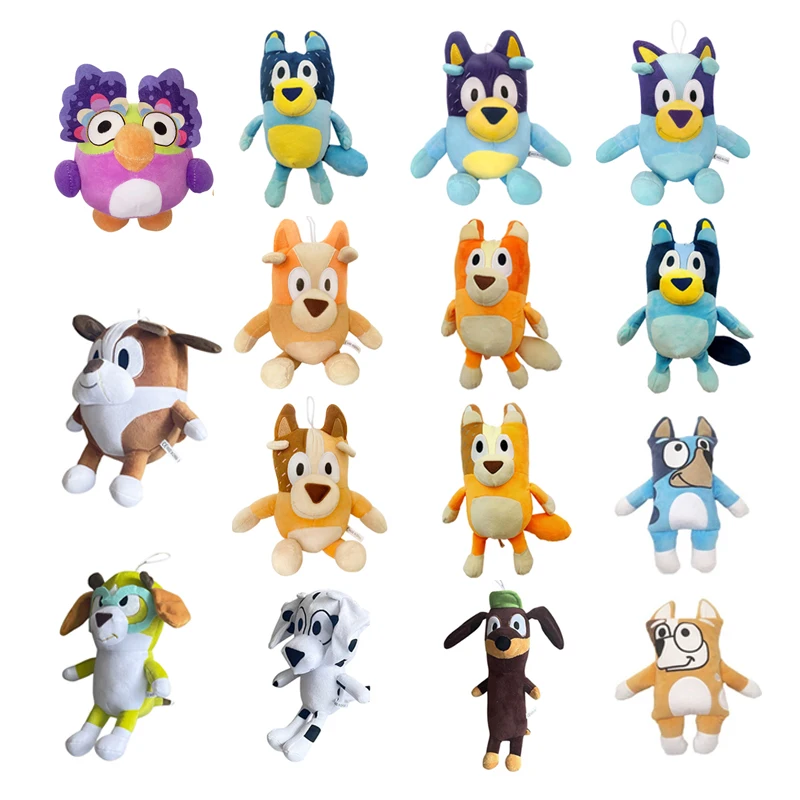

15 видов стилей Bluey бинго мягкие набивные куклы Детский подарок Bluey семья Аниме фигурки Kawaii Плюшевые животные куклы подарки на день рождения