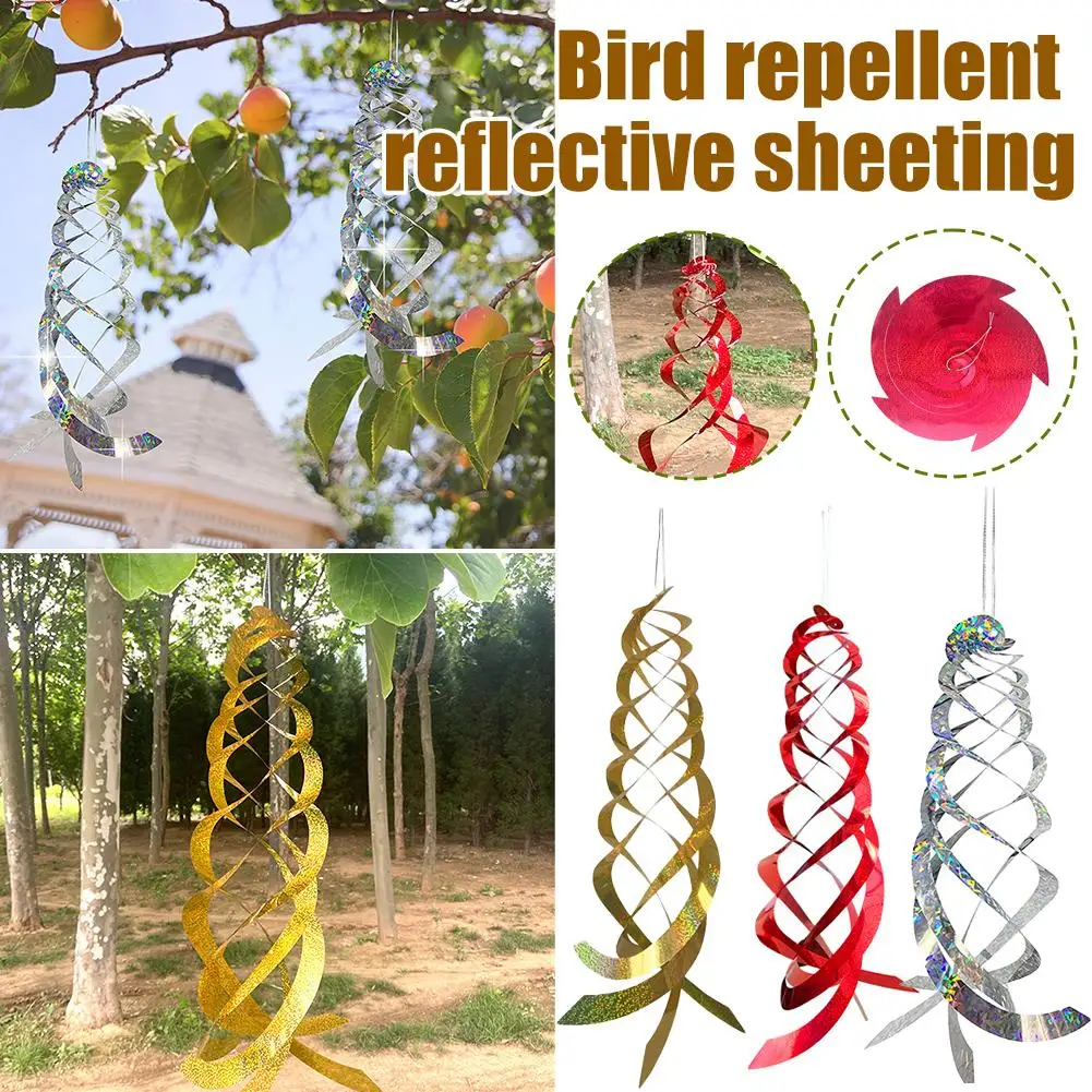 Bird Repellent Reflective Film Suspended Rotate Wind Birds Rotor Rotating Hanging Degrees Repelling Anti-bird 360 W I6t2