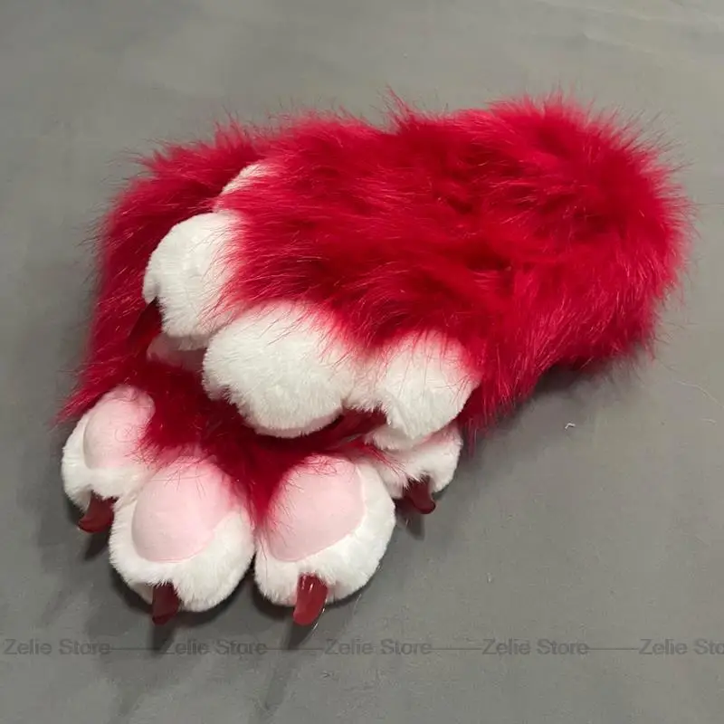 CutePlushCosplayCostumeFurryColorAnimalPawGlovesCatGirl