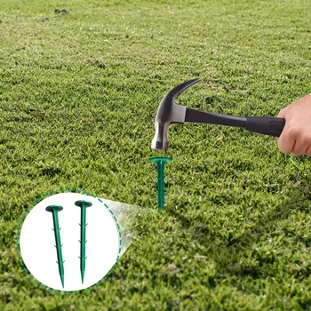 11cm Garden Landscaping Stakes Lawn Pins Pegs Garden Border Plastic Edging Anchoring Spikes For Outdoor Weed Barrier