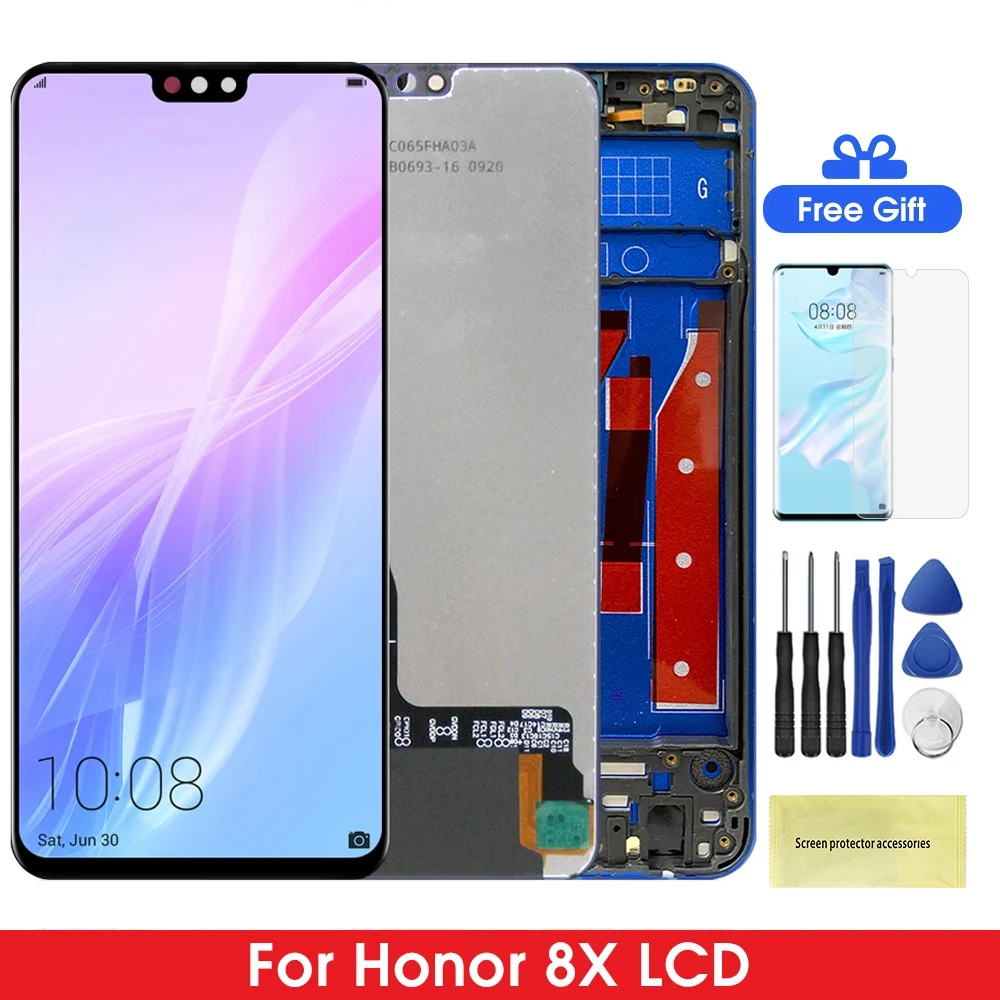 Écran LCD Tactile De Rechange Pour Honor 8X / 9X Lite (Modèles JSN-Lxx) - 6,5 Pouces, Avec Empreinte Digitale