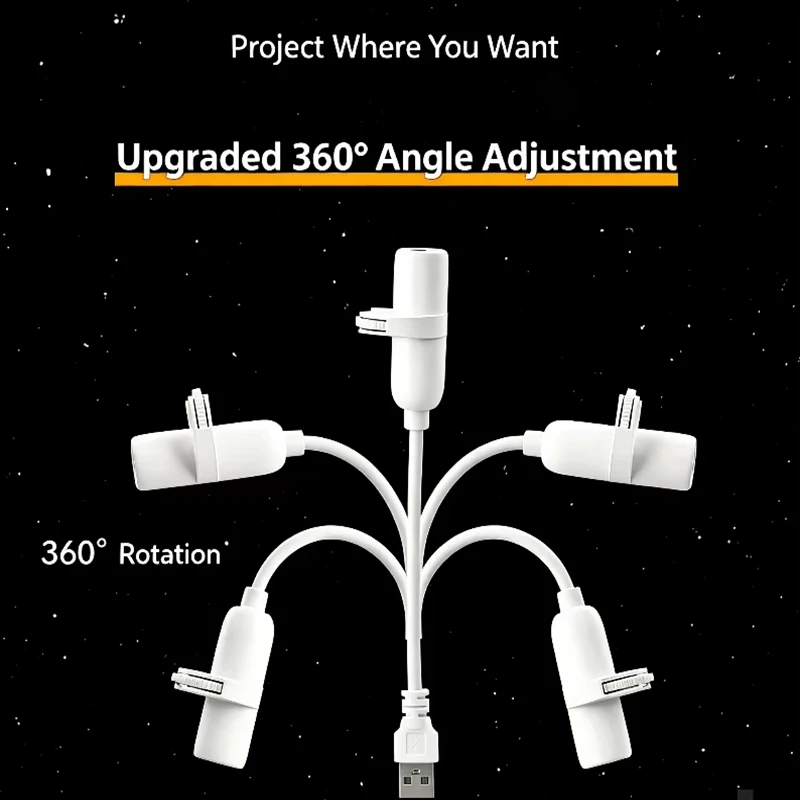 Mini Starry Sky Projector Light 360° Adjustable LED Night Light 15 Patterns for Bedroom Romantic Birthday Party Atmosphere Lamp